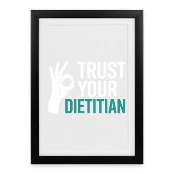 Diététiste agréé Conseiller en nutrition - Affiche encadrée (27 × 37 cm) - noir - Devant