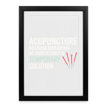 Praticien agréé en médecine traditionnelle chinoise, expert en douleur chronique - Affiche encadrée (27 × 37 cm) - noir - Devant