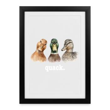 Canard qui coince, canard drôle d’amoureux qui croasse, croasse. - Affiche encadrée (27 × 37 cm) - noir - Devant