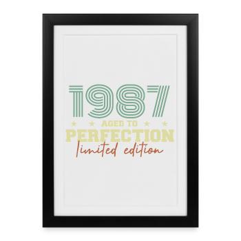 1987 - Affiche encadrée (27 × 37 cm) - noir - Devant