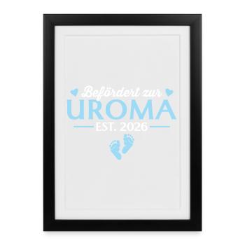 Promoted to Great-Grandma 2026 Baby Shower - Framed poster (27 × 37 cm) - black - Front