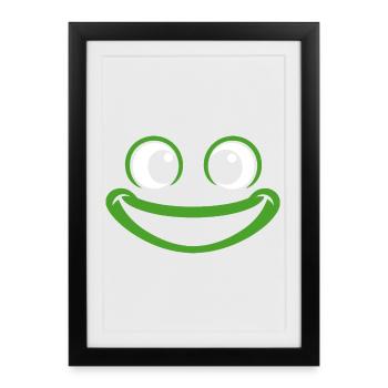 Grenouille | Déguisement de carnaval en costume de grand visage - Affiche encadrée (27 × 37 cm) - noir - Devant