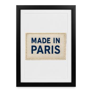 Patch Fait à Paris Tissu - Affiche encadrée (27 × 37 cm) - noir - Devant