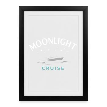 Navigation de nuit avec - Affiche encadrée (27 × 37 cm) - noir - Devant