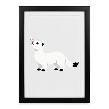 Style minimaliste curieux et mignon - Affiche encadrée (27 × 37 cm) - noir - Devant