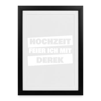 Derek à l’enterrement de vie de garçon - Affiche encadrée (27 × 37 cm) - noir - Devant