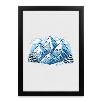 Monts de Berge - Affiche encadrée (27 × 37 cm) - noir - Devant