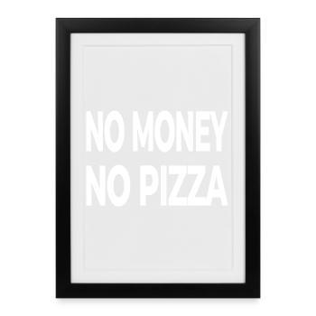 Pizza - Affiche encadrée (27 × 37 cm) - noir - Devant