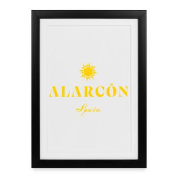 Logo de l’Alarcón Espagne - Affiche encadrée (27 × 37 cm) - noir - Devant