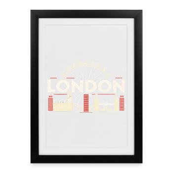 London Skyline and Ferris Wheel - Framed poster (27 × 37 cm) - black - Front