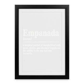Empanada Queen Funny Food Amérique latine - Affiche encadrée (27 × 37 cm) - noir - Devant