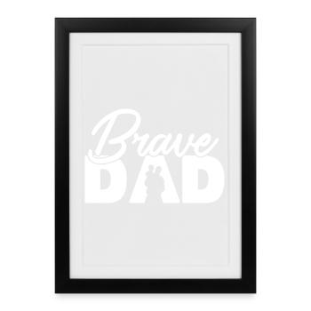 Brave Dad Father and Child Silhouette Design - Framed poster (27 × 37 cm) - black - Front