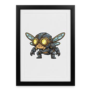 Steampunk Combat Fly Armor Steel and Brass - Framed poster (27 × 37 cm) - black - Front