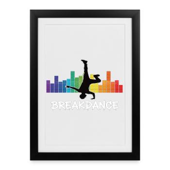 Breakdance Streetstyle Hip Hop DJ Dance - Gerahmtes Poster (27 × 37 cm) - Schwarz - Vorne