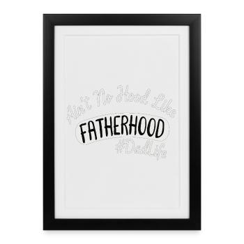 Vater Spruch Papa Vie Paternité - Affiche encadrée (27 × 37 cm) - noir - Devant