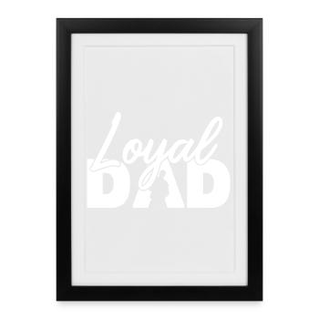 Silhouette de père loyal Fierté paternelle - Affiche encadrée (27 × 37 cm) - noir - Devant
