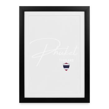Phuket Thaïlande, design élégant Phuket - Affiche encadrée (27 × 37 cm) - noir - Devant