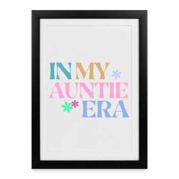 Dans mon t-shirt de l’ère tante - Tante cadeau rétro - Affiche encadrée (27 × 37 cm) - noir - Devant