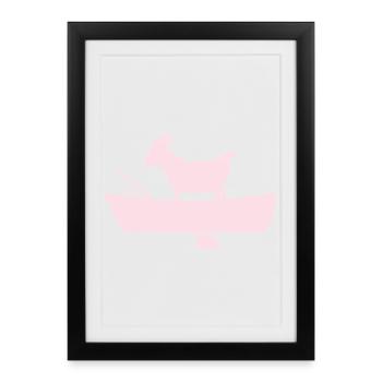G.O.A.T. Goat in Boat Pink - Framed poster (27 × 37 cm) - black - Front