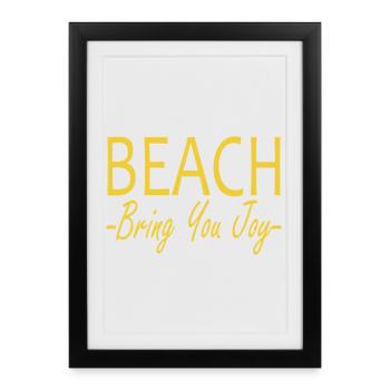 La plage t’apporte de la joie - Affiche encadrée (27 × 37 cm) - noir - Devant