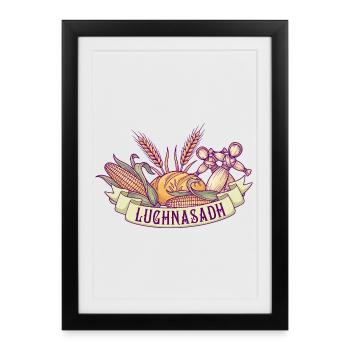 Premier festival de Lughnasa Lammas Lughnasadh - Affiche encadrée (27 × 37 cm) - noir - Devant