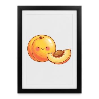 Motif d’abricot Costume de fruits Costume de fruits Carnaval - Affiche encadrée (27 × 37 cm) - noir - Devant