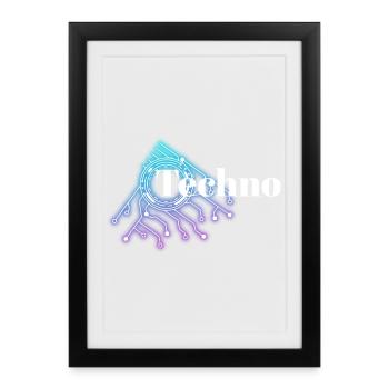 Techno Circuit Nebula - Framed poster (27 × 37 cm) - black - Front