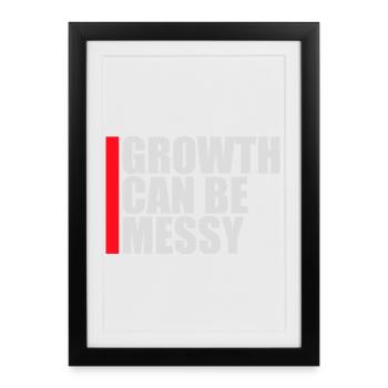 Growth Can Be Messy Personal Growth Quote Logo - Framed poster (27 × 37 cm) - black - Front
