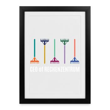 Garden Rake Gardener Gardening IT Data Center - Framed poster (27 × 37 cm) - black - Front