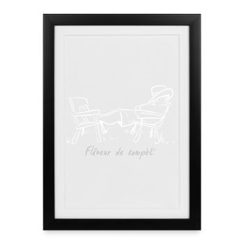 flaneur - Affiche encadrée (27 × 37 cm) - noir - Devant