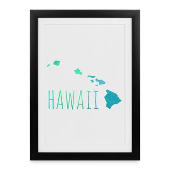 hawaii - Affiche encadrée (27 × 37 cm) - noir - Devant