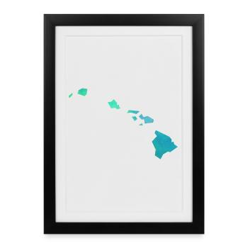 hawaii - Affiche encadrée (27 × 37 cm) - noir - Devant