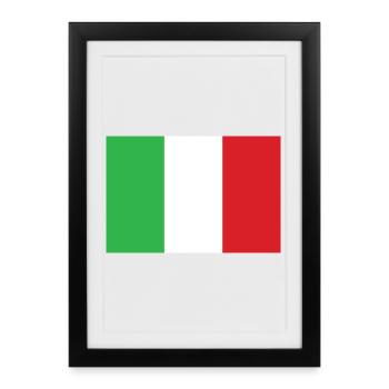 Drapeau de l’Italie Conception verticale - Affiche encadrée (27 × 37 cm) - noir - Devant
