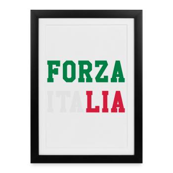 [ Forza Italia ] - Affiche encadrée (27 × 37 cm) - noir - Devant