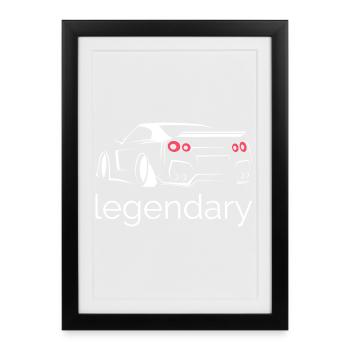 GTR Racing Legends Classic Cars Voitures - Affiche encadrée (27 × 37 cm) - noir - Devant