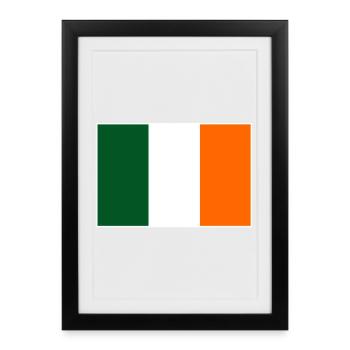 Drapeau de l’Irlande - Affiche encadrée (27 × 37 cm) - noir - Devant