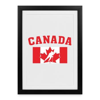 Drapeau du Canada de hockey - Affiche encadrée (27 × 37 cm) - noir - Devant