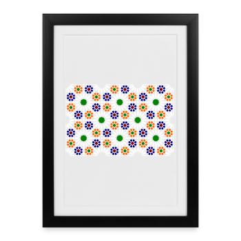 Mosaïque mauresque (sombre) - Affiche encadrée (27 × 37 cm) - noir - Devant
