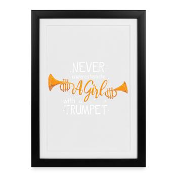 Trompette Trompette - Affiche encadrée (27 × 37 cm) - noir - Devant