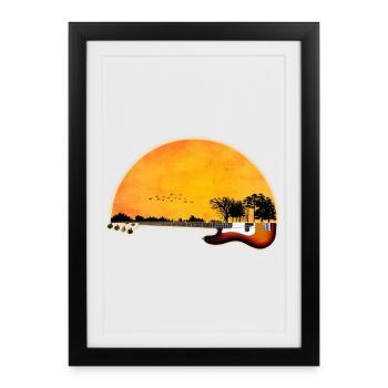 nature guitar - Framed poster (27 × 37 cm) - black - Front