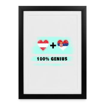 Austria and Serbia 100% Ingenious / Gift - Framed poster (27 × 37 cm) - black - Front