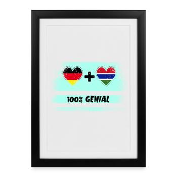 Germany and Gambia 100% Ingenious / Gift - Framed poster (27 × 37 cm) - black - Front