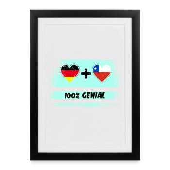 Germany and Chile 100% Ingenious / Gift - Framed poster (27 × 37 cm) - black - Front