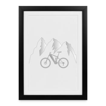 e VTT, Sentier alpin - Affiche encadrée (27 × 37 cm) - noir - Devant