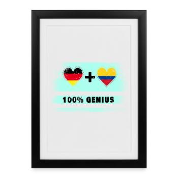 Germany and Colombia 100% Ingenious / Gift - Framed poster (27 × 37 cm) - black - Front