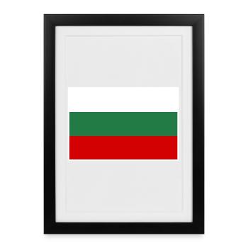 Drapeau de la Bulgarie - Affiche encadrée (27 × 37 cm) - noir - Devant