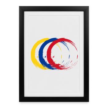 Flag Colombia - Framed poster (27 × 37 cm) - black - Front