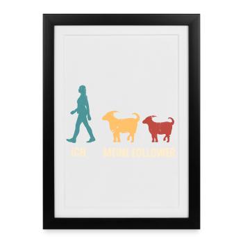 Ziege Hirte Ziegen - Gerahmtes Poster (27 × 37 cm) - Schwarz - Vorne