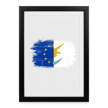 Unité de l’UE Drapeau à la main Art - Affiche encadrée (27 × 37 cm) - noir - Devant