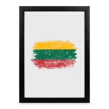 Vibrant Pan-Flag Brushstroke - Framed poster (27 × 37 cm) - black - Front